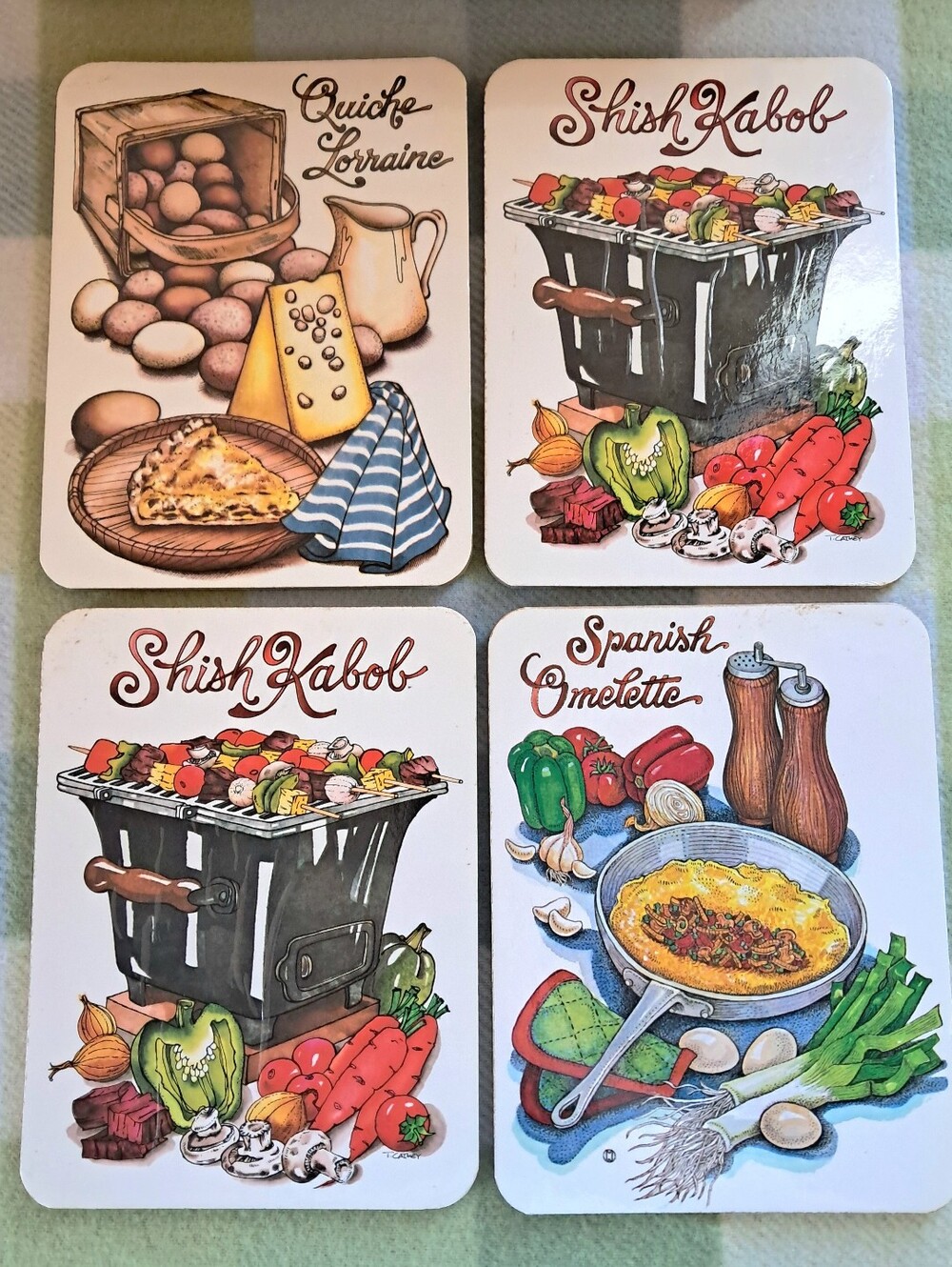 Vintage Potpourri Press Cork Wall Trivet Set of 4 Table Trivets Wall Decor